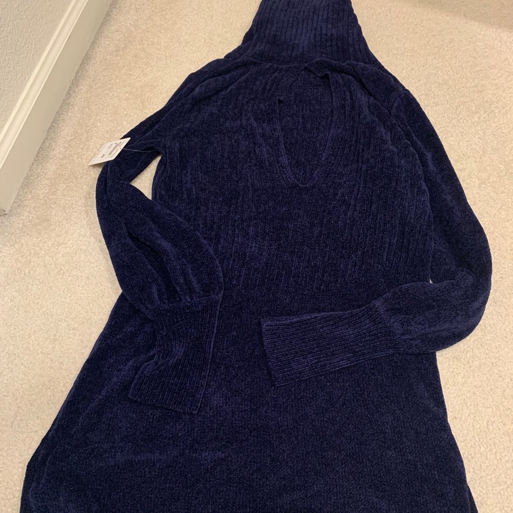 ✅ Free people navy sweater dress small